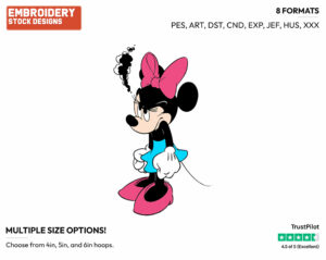 Minnie Fuming - Disney's Minnie Mouse - Embroidery Design in 3 sizes & 8 formats