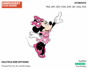 Pointing - Disney's Minnie Mouse - Embroidery Design in 3 sizes & 8 formats