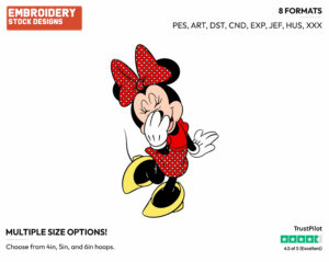 Laughing - Disney's Minnie Mouse - Embroidery Design in 3 sizes & 8 formats