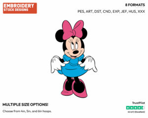 Curtseying - Disney's Minnie Mouse - Embroidery Design in 3 sizes & 8 formats