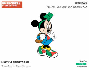 Minnie Walking To School - Disney's Minnie Mouse - Embroidery Design in 3 sizes & 8 formats
