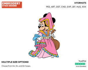 Medieval Lady Minnie - Disney's Minnie Mouse - Embroidery Design in 3 sizes & 8 formats