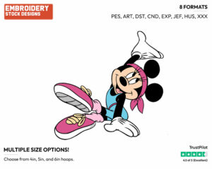 Minnie Aerobics - Disney's Minnie Mouse - Embroidery Design in 3 sizes & 8 formats