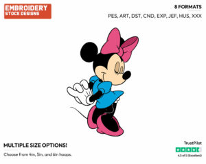 Coy - Disney's Minnie Mouse - Embroidery Design in 3 sizes & 8 formats