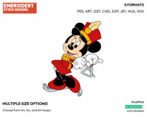 Playing The Triangle - Disney's Minnie Mouse - Embroidery Design in 3 sizes & 8 formats