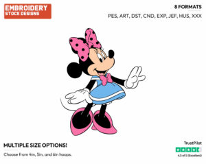 Minnie Mouse In Summer Dress - Disney's Minnie Mouse - Embroidery Design in 3 sizes & 8 formats