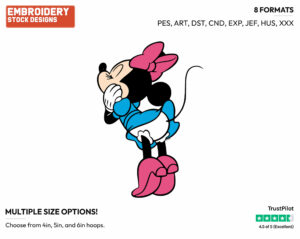 Minnie Mouse Back View - Disney's Minnie Mouse - Embroidery Design in 3 sizes & 8 formats