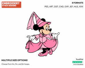 Princess Minnie - Disney's Minnie Mouse - Embroidery Design in 3 sizes & 8 formats