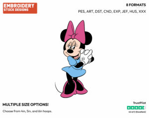 Romantic - Disney's Minnie Mouse - Embroidery Design in 3 sizes & 8 formats