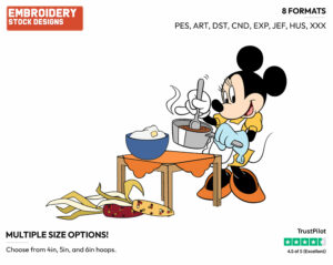 Cooking - Disney's Minnie Mouse - Embroidery Design in 3 sizes & 8 formats
