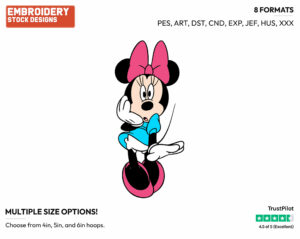 Shocked - Disney's Minnie Mouse - Embroidery Design in 3 sizes & 8 formats