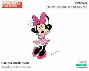 Adjusting Bow - Disney's Minnie Mouse - Embroidery Design in 3 sizes & 8 formats