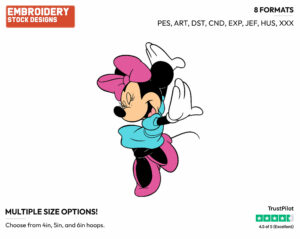Dancing - Disney's Minnie Mouse - Embroidery Design in 3 sizes & 8 formats