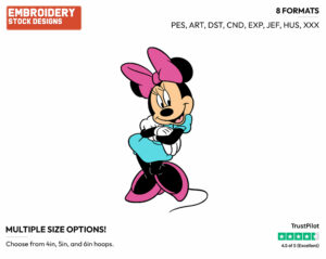 Arms Crossed - Disney's Minnie Mouse - Embroidery Design in 3 sizes & 8 formats