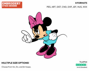 Angry - Disney's Minnie Mouse - Embroidery Design in 3 sizes & 8 formats