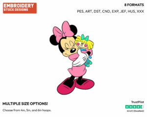 Hugging Doll - Disney's Minnie Mouse - Embroidery Design in 3 sizes & 8 formats