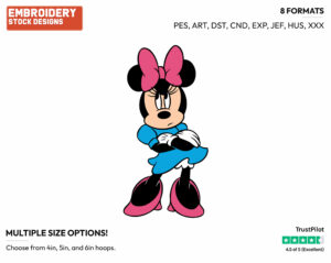 Peeved Minnie Mouse With Arms Crossed - Disney's Minnie Mouse - Embroidery Design in 3 sizes & 8 formats