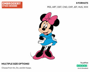 Standing With Her Hands On Her Hips - Disney's Minnie Mouse - Embroidery Design in 3 sizes & 8 formats