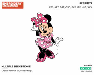Posing - Disney's Minnie Mouse - Embroidery Design in 3 sizes & 8 formats