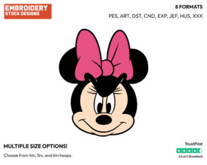 Minnie Mouse Angry Face - Disney's Minnie Mouse - Embroidery Design in 3 sizes & 8 formats