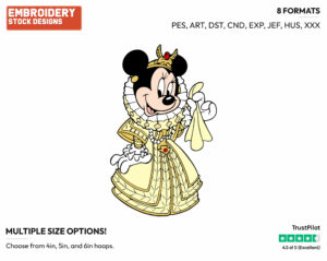 Queen Minnie Mouse - Disney's Minnie Mouse - Embroidery Design in 3 sizes & 8 formats