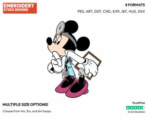 Nurse Minnie Mouse - Disney's Minnie Mouse - Embroidery Design in 3 sizes & 8 formats