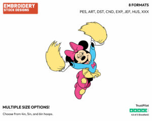 Cheering - Disney's Minnie Mouse - Embroidery Design in 3 sizes & 8 formats