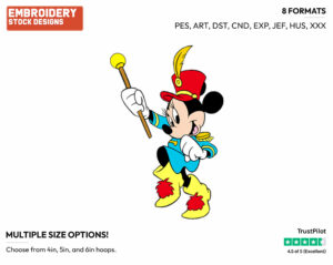 Heading Parade - Disney's Minnie Mouse - Embroidery Design in 3 sizes & 8 formats