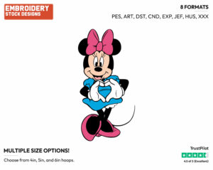 Forming A Heart With Her Fingers - Disney's Minnie Mouse - Embroidery Design in 3 sizes & 8 formats