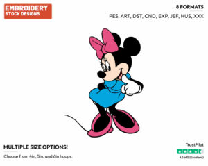 Minnie Mouse Posing - Disney's Minnie Mouse - Embroidery Design in 3 sizes & 8 formats