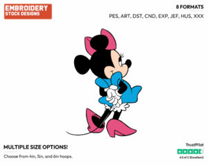 Minnie Mouse Back View - Disney's Minnie Mouse - Embroidery Design in 3 sizes & 8 formats