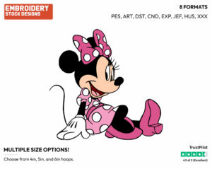 Minnie Mouse Posing - Disney's Minnie Mouse - Embroidery Design in 3 sizes & 8 formats