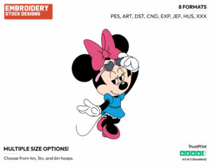 Minnie Mouse Wearing Sunglasses - Disney's Minnie Mouse - Embroidery Design in 3 sizes & 8 formats