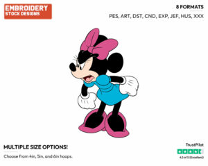 Angry Minnie - Disney's Minnie Mouse - Embroidery Design in 3 sizes & 8 formats