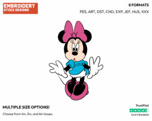 Surprised Minnie - Disney's Minnie Mouse - Embroidery Design in 3 sizes & 8 formats