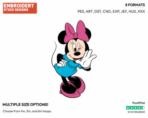 Minnie Telling A Secret - Disney's Minnie Mouse - Embroidery Design in 3 sizes & 8 formats