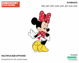 Posing - Disney's Minnie Mouse - Embroidery Design in 3 sizes & 8 formats