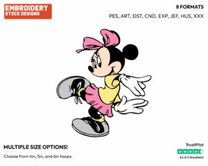 Young Minnie Mouse - Disney's Minnie Mouse - Embroidery Design in 3 sizes & 8 formats