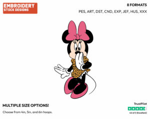 Wearing Leopard Print - Disney's Minnie Mouse - Embroidery Design in 3 sizes & 8 formats
