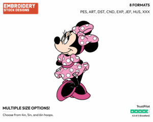Minnie Mouse - Disney's Minnie Mouse - Embroidery Design in 3 sizes & 8 formats