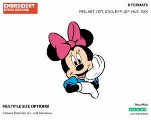 Minnie Mouse Face - Disney's Minnie Mouse - Embroidery Design in 3 sizes & 8 formats