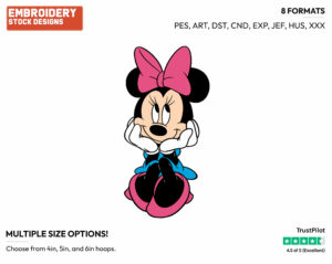 Dreamy - Disney's Minnie Mouse - Embroidery Design in 3 sizes & 8 formats