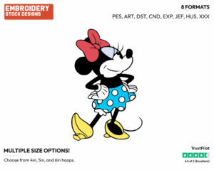 Posing - Disney's Classic Mickey Mouse - Embroidery Design in 3 sizes & 8 formats