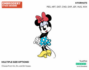 Posing - Disney's Classic Mickey Mouse - Embroidery Design in 3 sizes & 8 formats