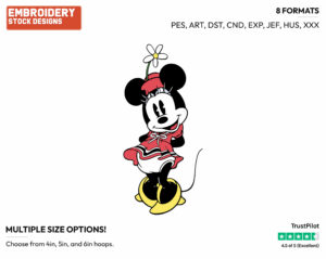 Posing - Disney's Classic Mickey Mouse - Embroidery Design in 3 sizes & 8 formats