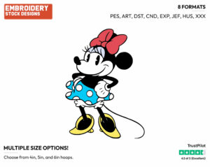 Standing With Her Hands On Her Hips - Disney's Classic Mickey Mouse - Embroidery Design in 3 sizes & 8 formats