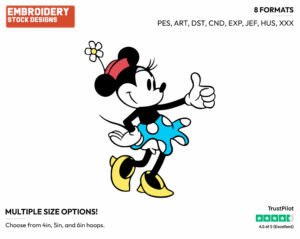 Giving Thumbs Up - Disney's Classic Mickey Mouse - Embroidery Design in 3 sizes & 8 formats