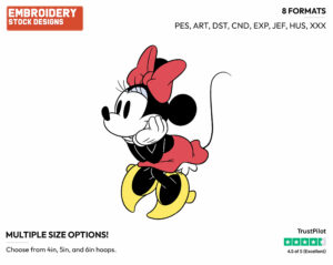 Sitting Down - Disney's Classic Mickey Mouse - Embroidery Design in 3 sizes & 8 formats