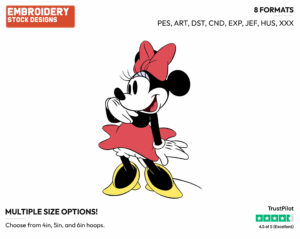 Posing - Disney's Classic Mickey Mouse - Embroidery Design in 3 sizes & 8 formats