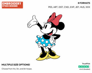Presenting - Disney's Classic Mickey Mouse - Embroidery Design in 3 sizes & 8 formats